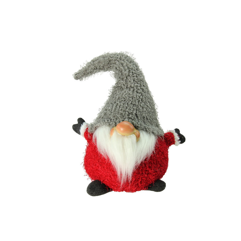Figurine de Noël 9,5 po, Gris et rouge