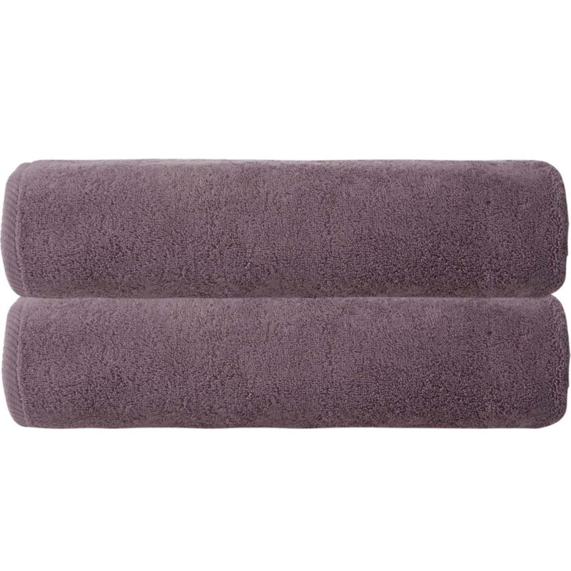 Ensemble de deux draps de bain en coton turc mauve 70 po x 40 po