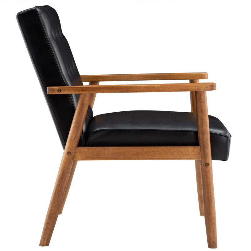 Faux Leather Armchair, Black
