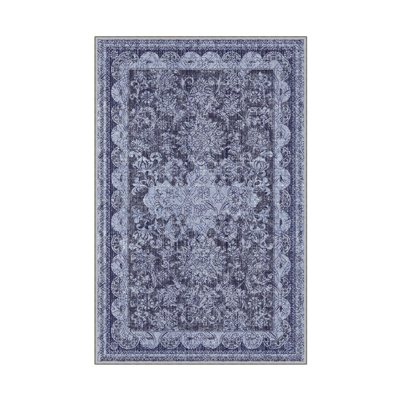 Elegant Hall Carpet, 3D Digital Print Design, 3.9 x 4.9 ft | 100% Polyester, Antibacterial, Non-Slip PVC Dot Underside, Pile Height: 0.04 in, Machine Washable, Perfect for Living Room & Entryway Decor