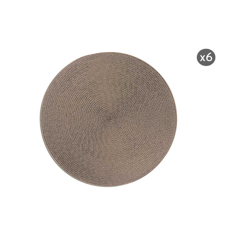 Round pieces of gray placemats 36cm, Grey/Dove Grey
