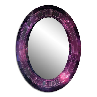 Troisième œil Chakra Mystical Circle II - Miroir mural ovale traditionnel
