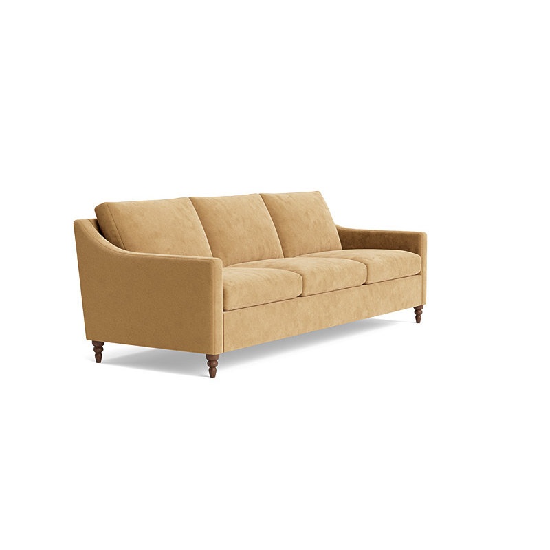 Vera Sofa (95"), Performance Velvet - Nutmeg, Walnut Finish (Turned)
