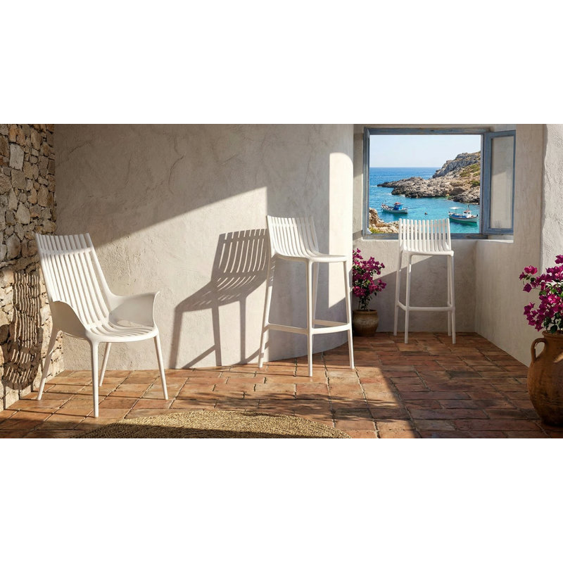 Ibiza 30” Patio Bar Stool, Black