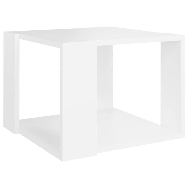 Manufactured Wood Floor Shelf Single Coffee Table with Storage, White