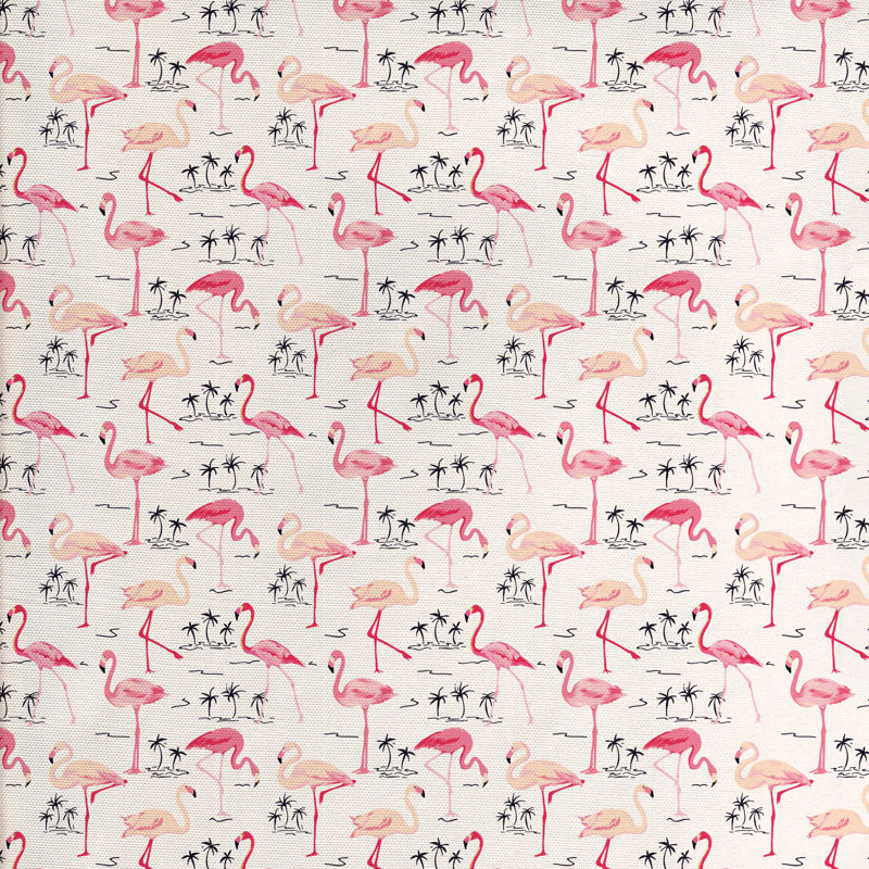 Tissu flamant rose, l 58 po x L 108 po