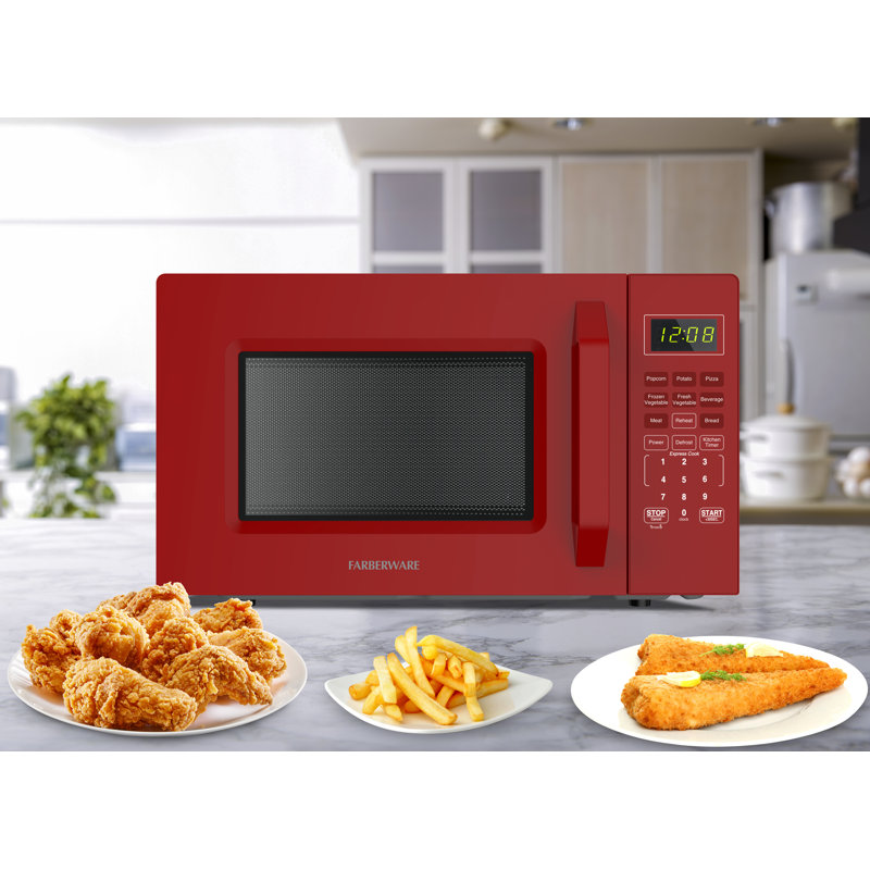 Farberware 1.1 Cu. Ft. 1000-watt Compact Microwave Oven, Red