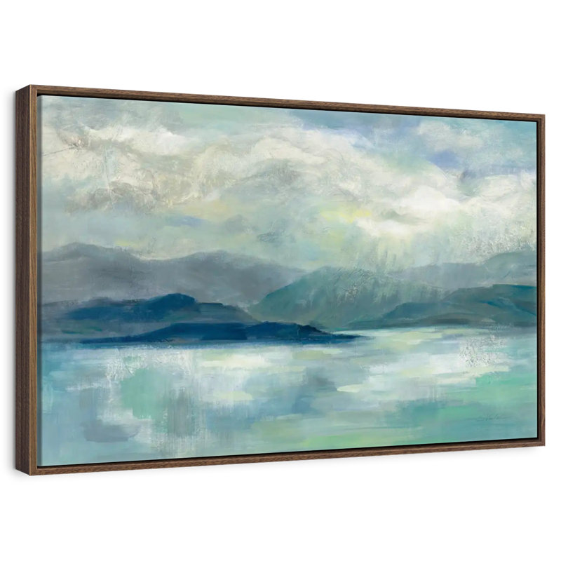 Tôt le lever du soleil, 25 po x 17 po, Cadre flottant noyer