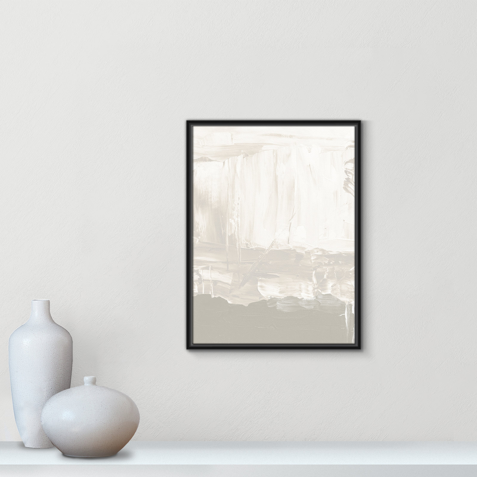 Albie "Taupe Abstract" Print, Black, 25.5" H x 19.5" W