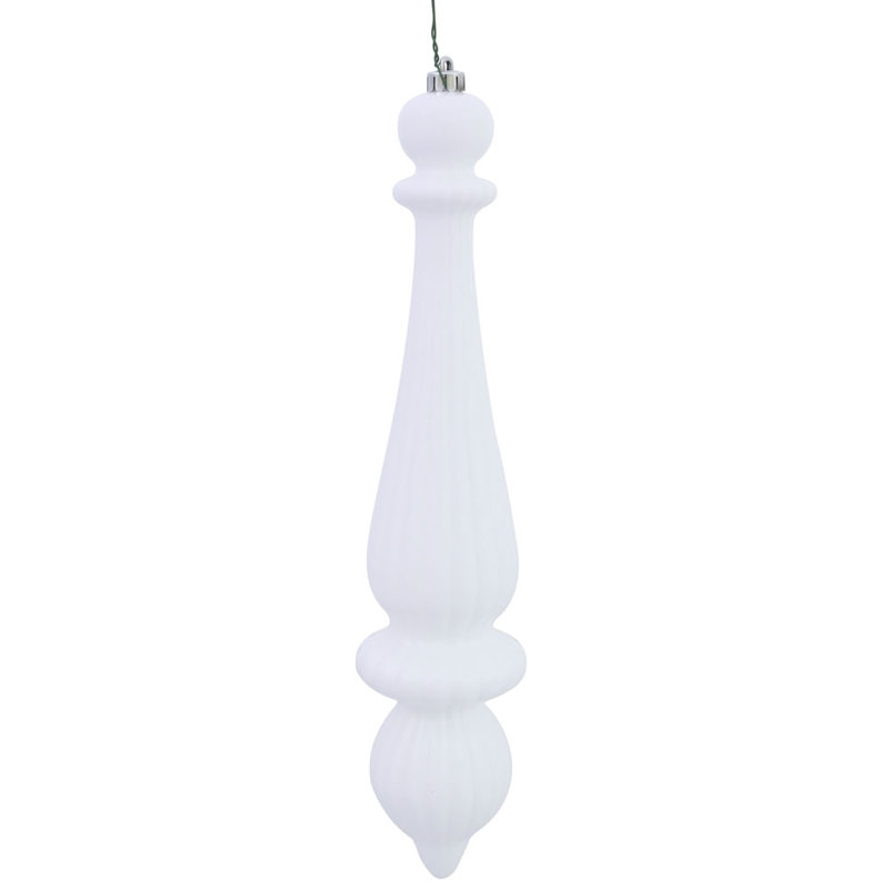 Ornement de Noël 14 po Finial Drop UV, Blanc