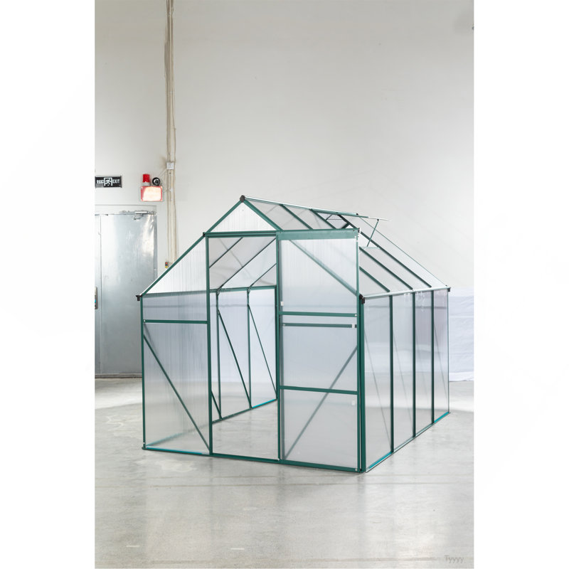 Green-6 X 8 FT Outdoor Patio Greenhouse, 6.4' H x 6.2' W x 8.2' D, Green