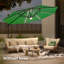 Parasol excentré à DEL en porte-à-faux 11 pi avec base Olufisayo-860228088
