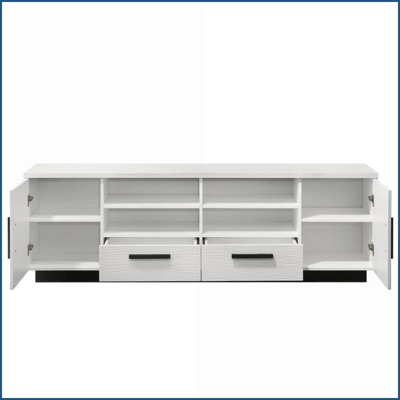 TV Furniture 70.5" White Modern TV Stand with Drawers &amp; Adjustable Shelves | White | TV Size Ranges