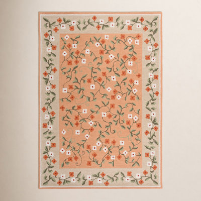 Hand-Tufted Wool Floral Outdoor Rug