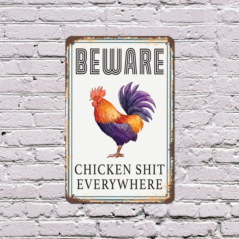 Plaque en aluminium 10 po x 14 po Beware