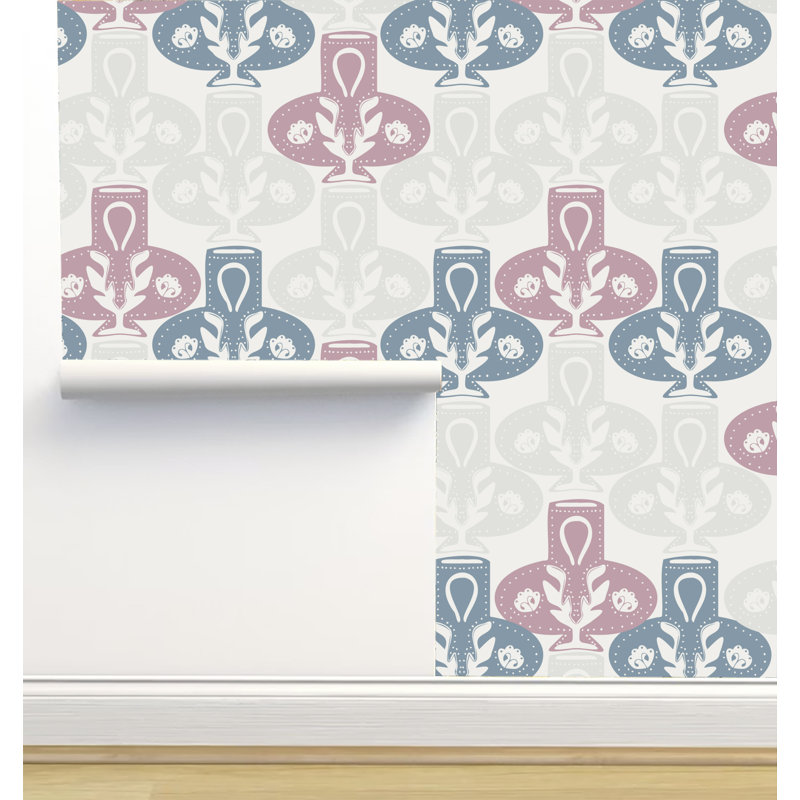 Rouleau de papier peint auto-adhésif texture L 6 pi x l 24 po Monor Designs, Bleu rose