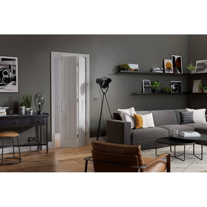 Mexicano Primed White Internal Bifold Door, 198.1cm H x 68.6cm W x 3.5cm D