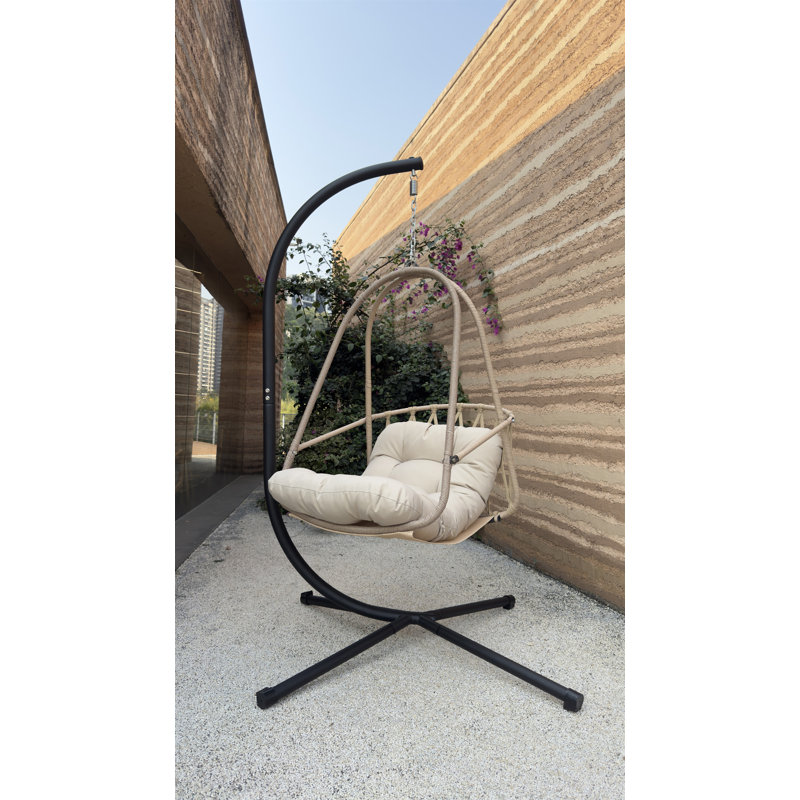 Fauteuil pivotant avec support en C, Beige, Beige/noir
