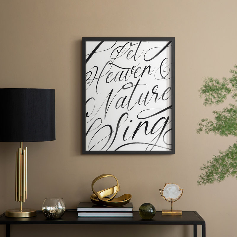 «Heaven and Nature», reproduction encadrée - bois massif, H 30 po x l 24 po, Cadre noir