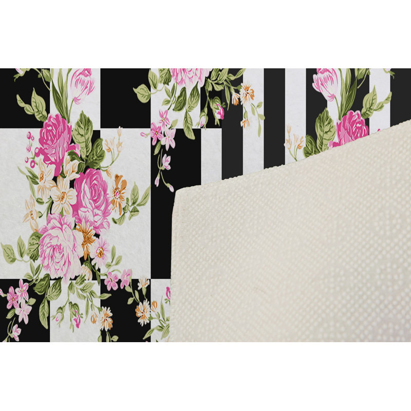 Soft Hall Carpet 2.6 x 4.9 Feet | 100% Polyester, 0.04 in Pile Height | Antibacterial, Non-Slip Underside | Woven with 3D Digital Printing | Machine Washable | Durable & Stylish for Entryways & Living Rooms