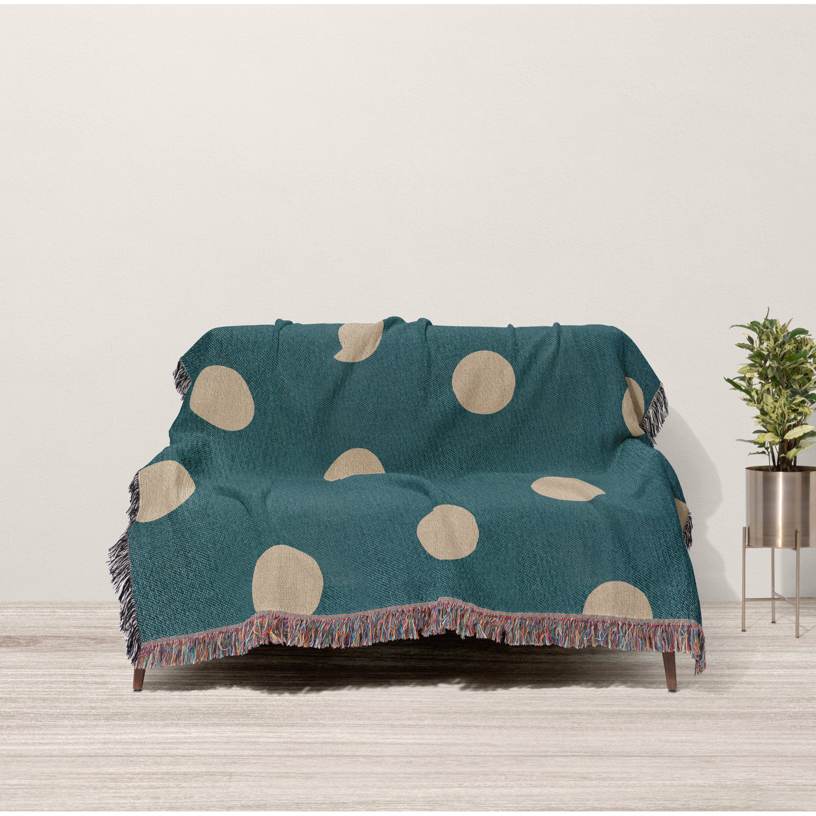 Leonore Cotton Hand Woven Throw Blanket, 60" x 80"- Queen, Rust Brown