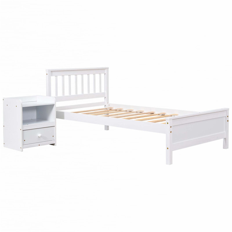Platform Bed with a Nightstand