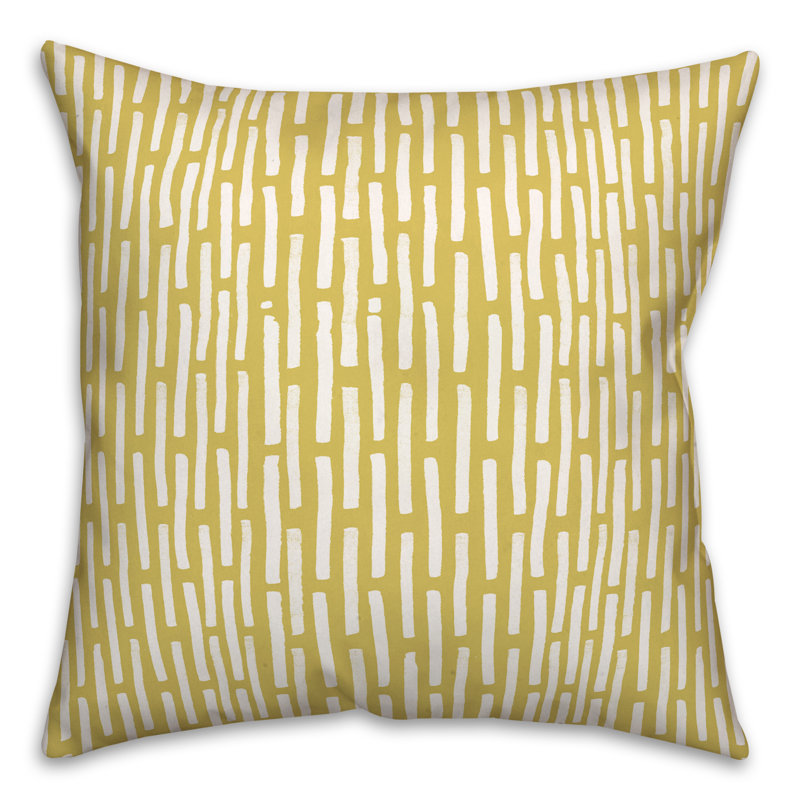  Coussin décoratif rayé intérieur / extérieur en polyester, H 18 po x l 18 po, Jaune