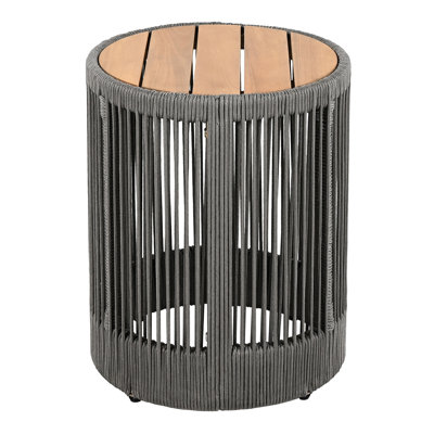 Outdoor, Yard, Side Table, Rope, Wood, Lightweight, Functional Living Room Decor, Versatile