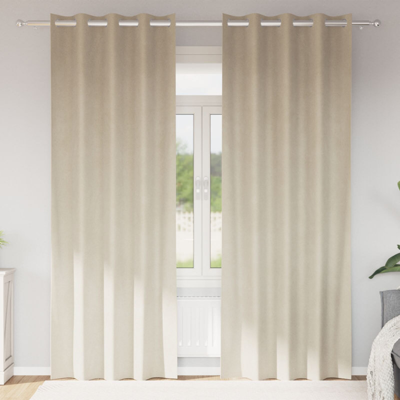 Curtains Polyester Medium Decorative Inlays, 140cm Width x 225cm Drop, Cream