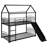Charming Twin Over Twin Metal House Bunk Bed Featuring An Exciting Slide-1595424525