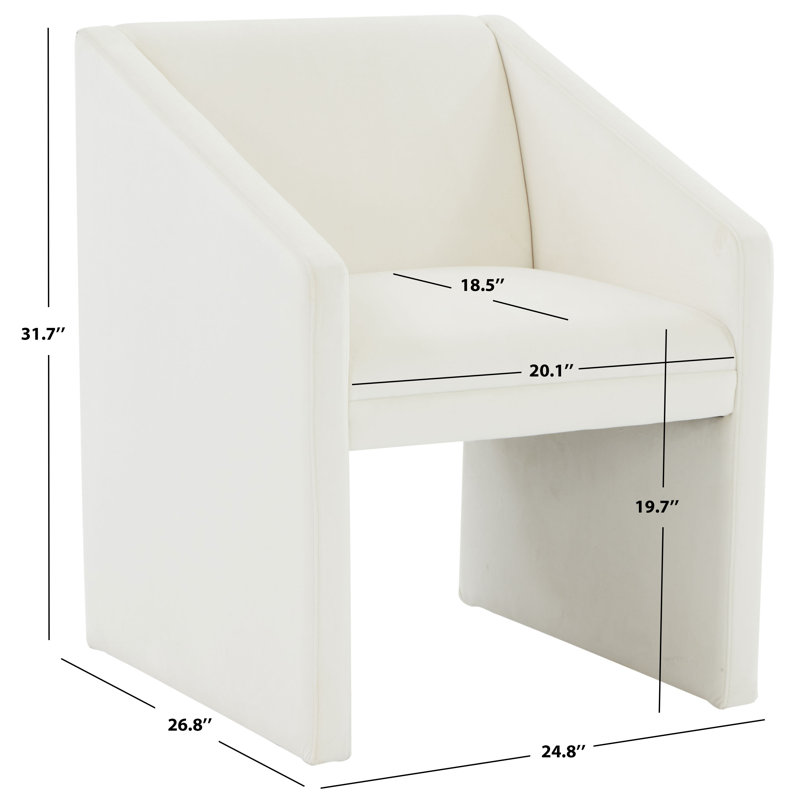 Fauteuil en lin 24,8 po Dimeo, Velours ivoire