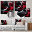 «Red Black Contemplative Abstraction X On», impression sur métal-878828782
