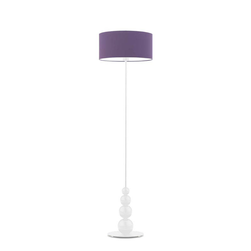 Fahey 166cm Traditional Floor Lamp, White, Violet