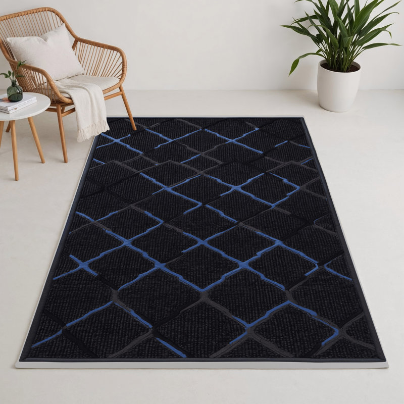 Tapis gris intérieur et extérieur Trellis, Rectangulaire 3 pi x 5 pi
