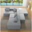 Canapé modulaire convertible en tissu de microfibre gris