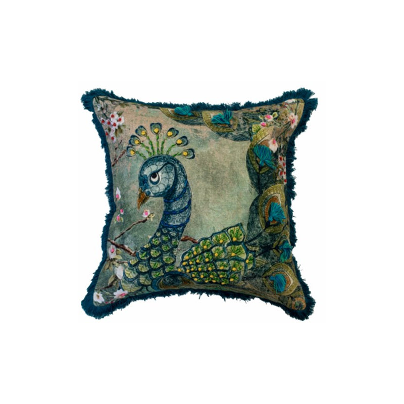 Cartlin Abstract Teal Sqaure Throw Cushion