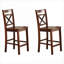 Ensemble de 2 chaises de salle à manger à hauteur de comptoir en bois massif à dossier croisé élégant pour surfaces de comptoir