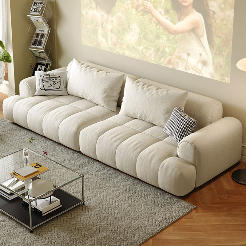 Coussin modulaire 100% polyester, 4, H 29,92 po x l 118,11 po x P 40,55 po, Blanc