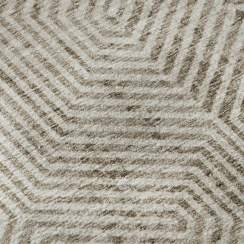 Tapis taupe Prisco lavable à la machine de qualité supérieure, Rectangulaire 8 pi x 10 pi