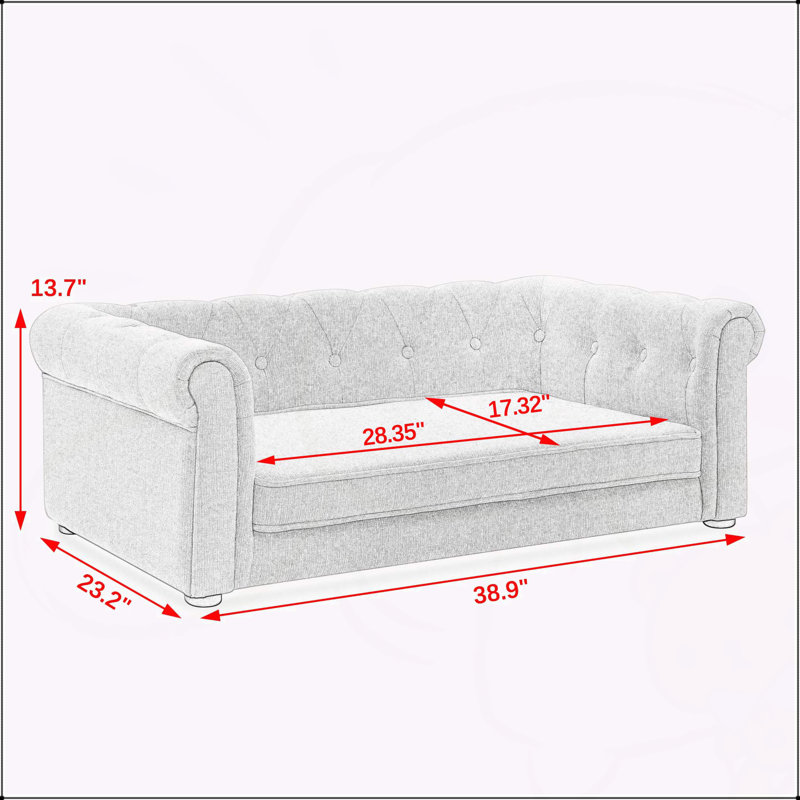 Elegant Rectangular Pet Bed for Small and Medium-Sized Dogs, Durable and Comfortable, Ideal for Indoor Use., Beige