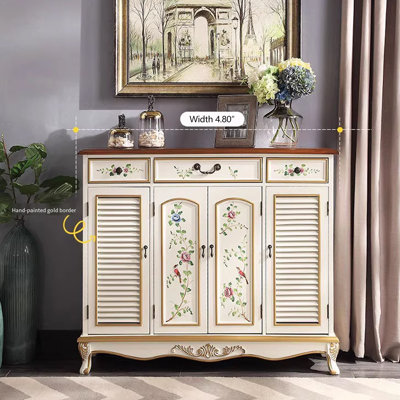 Banc de rangement beige en bois manufacturé