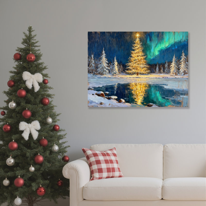 «Winter Tree», peinture sur toile, H 24 po x l 36 po