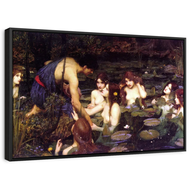 "Art mural Hylas et les nymphes", H 13 po x l 9 po