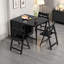Space Saving Retro Folding Table with Wheels, 1.3m & 1.5m Black Finish, Multifunctional Storage Desk for Kitchen, Lounge, Apartment,No Assembly Required.(Without Chairs) Warehouse – Dispatched Within 2 Days-1593345883