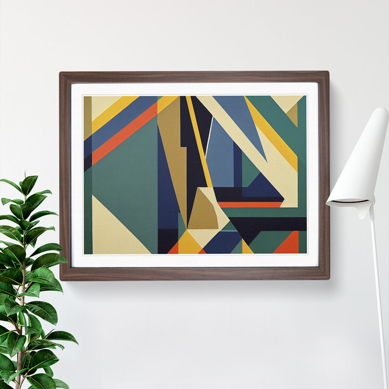 Shapes - Single Picture Frame Print, Walnut Framed, 46cm H x 64cm W