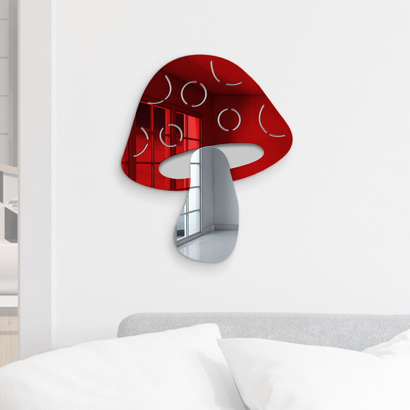 Décoration murale miroir champignon champignon, H 19 po x l 16 po x P 1 po