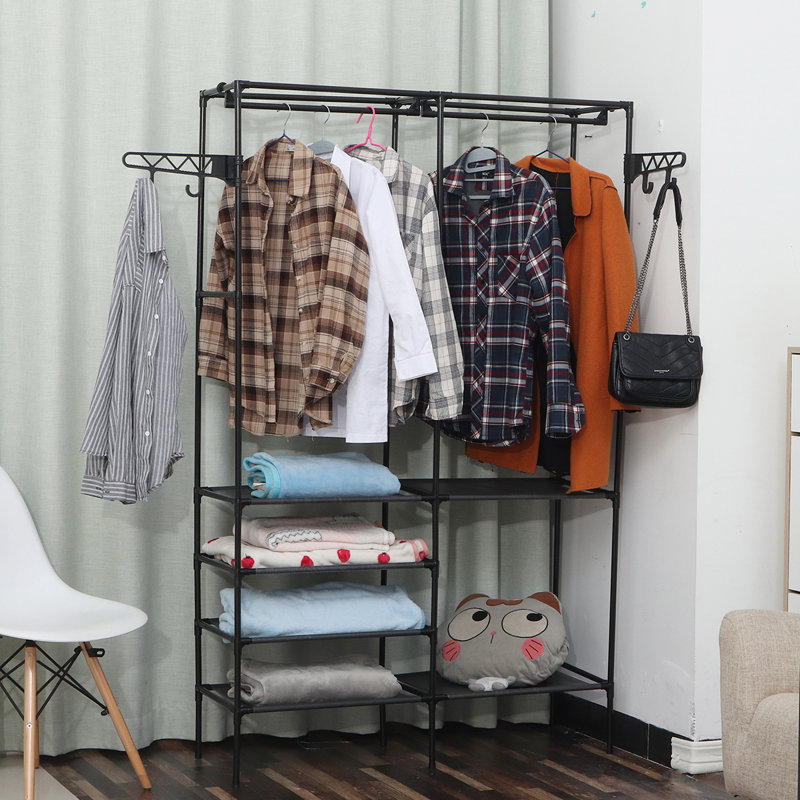108cm Industrial Pipe Clothing Rack, Black