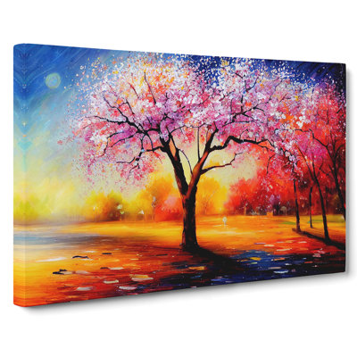 Cherry Blossom Tree Glow - Wrapped Canvas