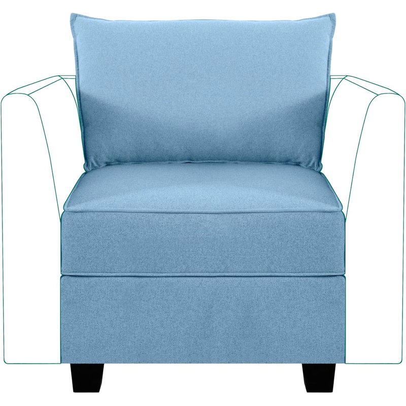 Fauteuil modulaire personnalisable Borgar, Lin bleu œuf de merle