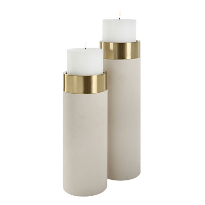 Yareny 16'' H Iron Tabletop Pillar with Candle Included